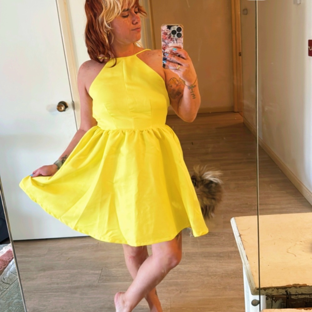 Lulu's Yellow Halter Sundress